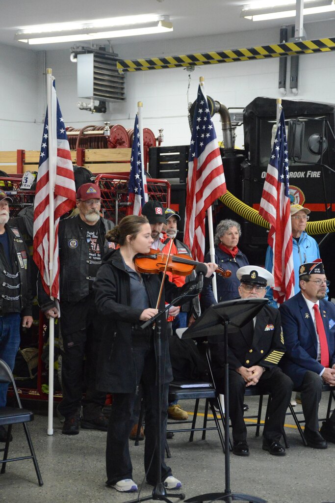 OSHS Senior Kathryn DeMeulemeester plays America the Beautiful in memory of Tony Mammola