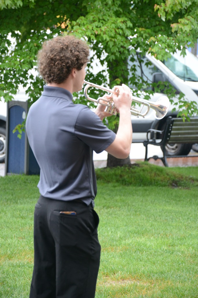OSHS Trumpeter plays Taps for the Town Memorial Day Ceremony