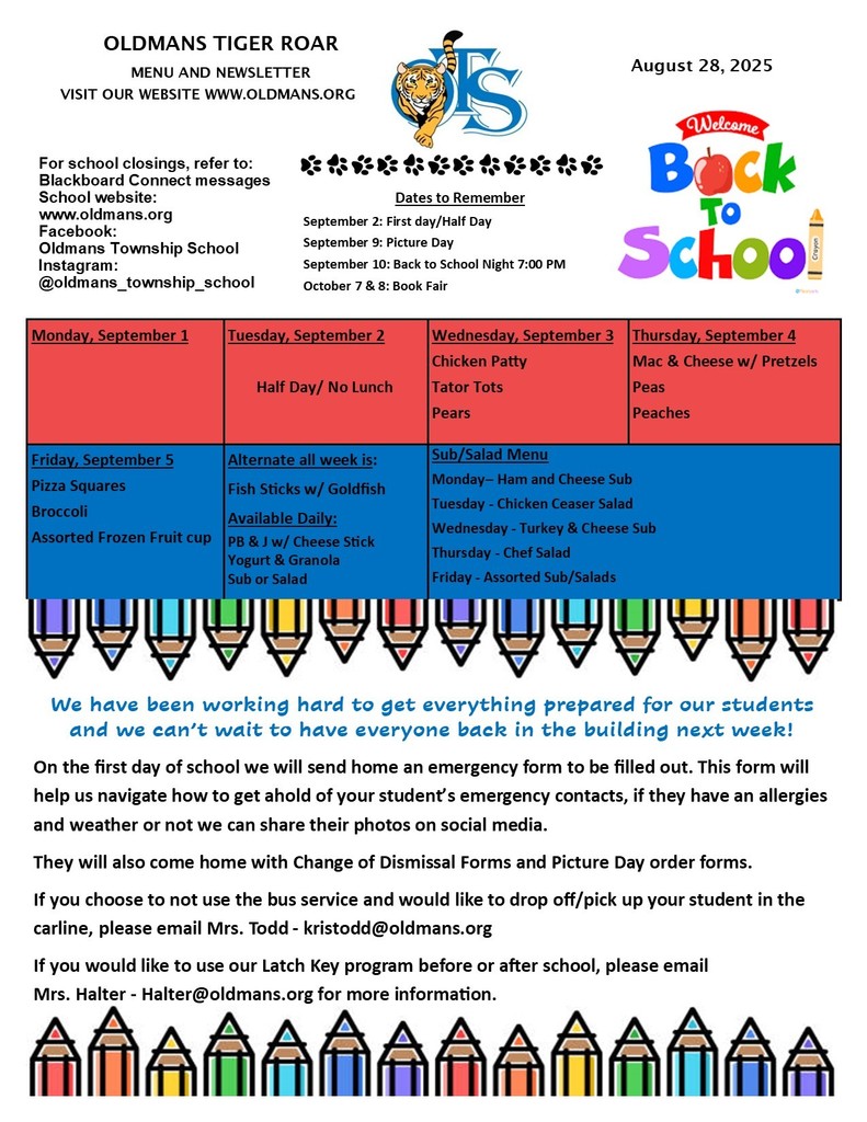 First Newsletter of the 25-26 school year!