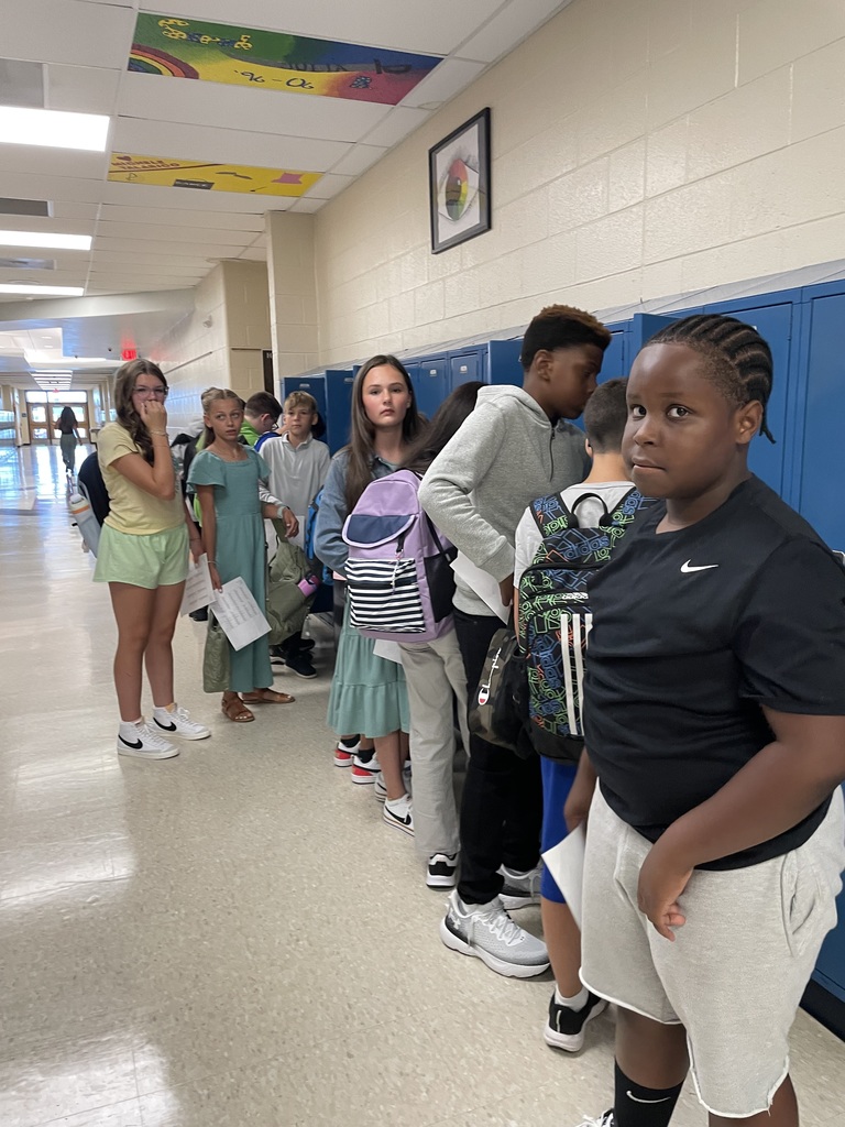 Hallway of excited students ready to learn