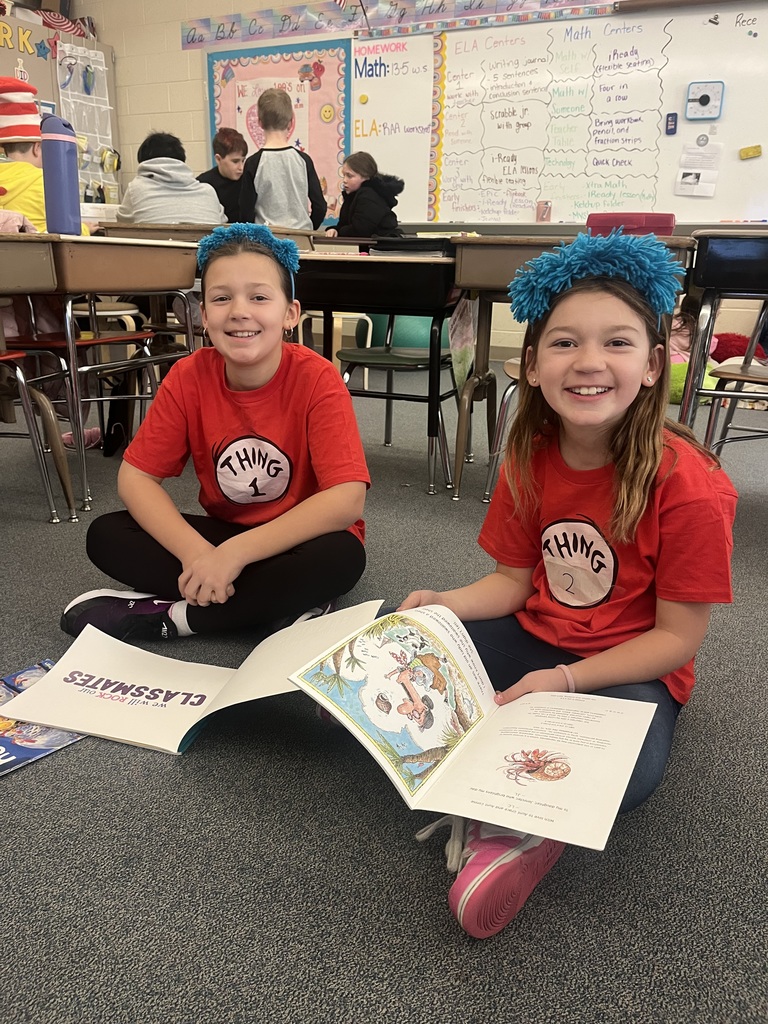 3rd and 4th grade buddy reading to celebrate Read Across America Day!