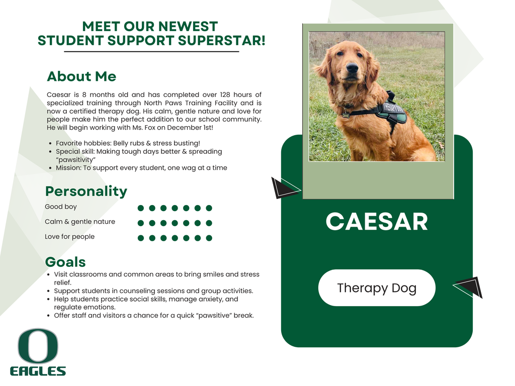Caesar, OCS Therapy Dog