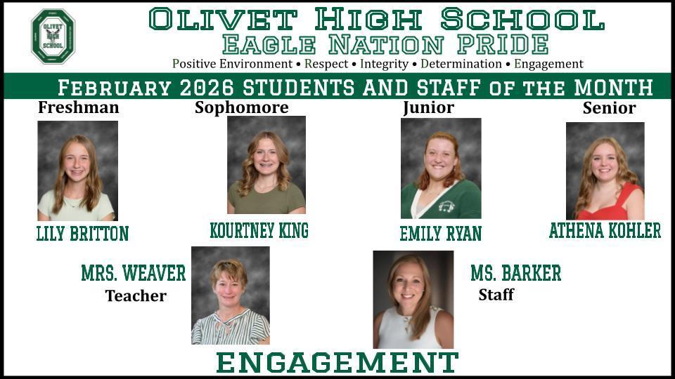 Congratulations to our February Student and Staff of the Month!   