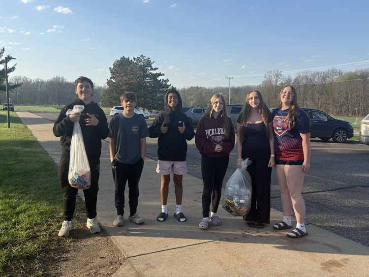 ms students picking up trash