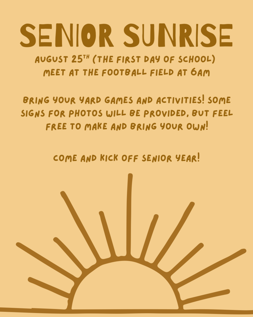 We're so excited to kick off your senior year together! There's something truly special about watching the sunrise with your classmates, and we'd love to have as many of you there as possible. We hope to see you there!