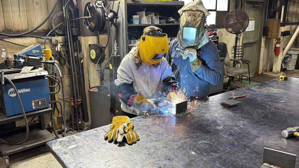 Student welding