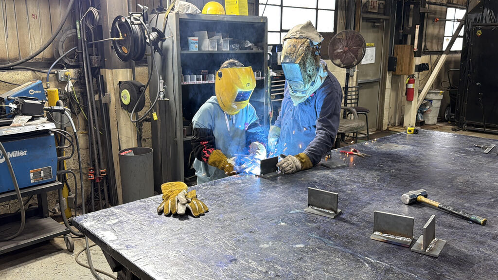 Student welding