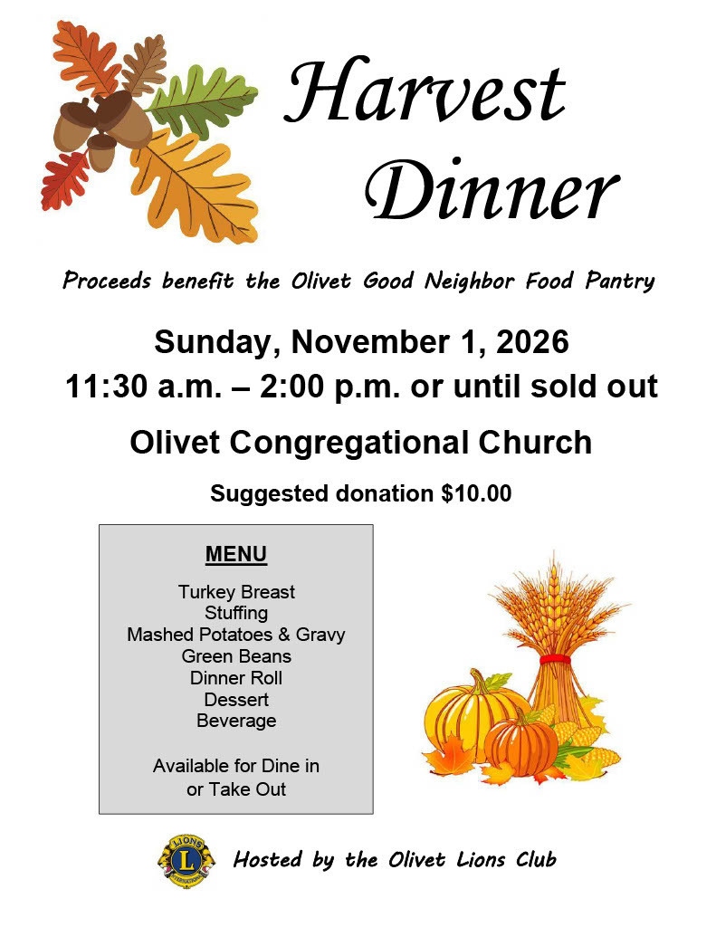 Lions Club Harvest Dinner flyer