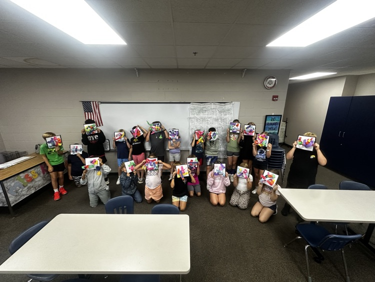 5th grade with their 3D line sculptures
