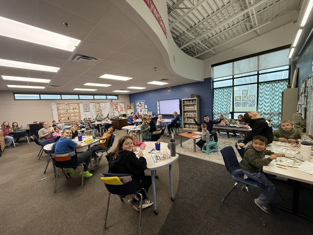 Kindergarten visits 5th Grade for Book Buddy FUN!