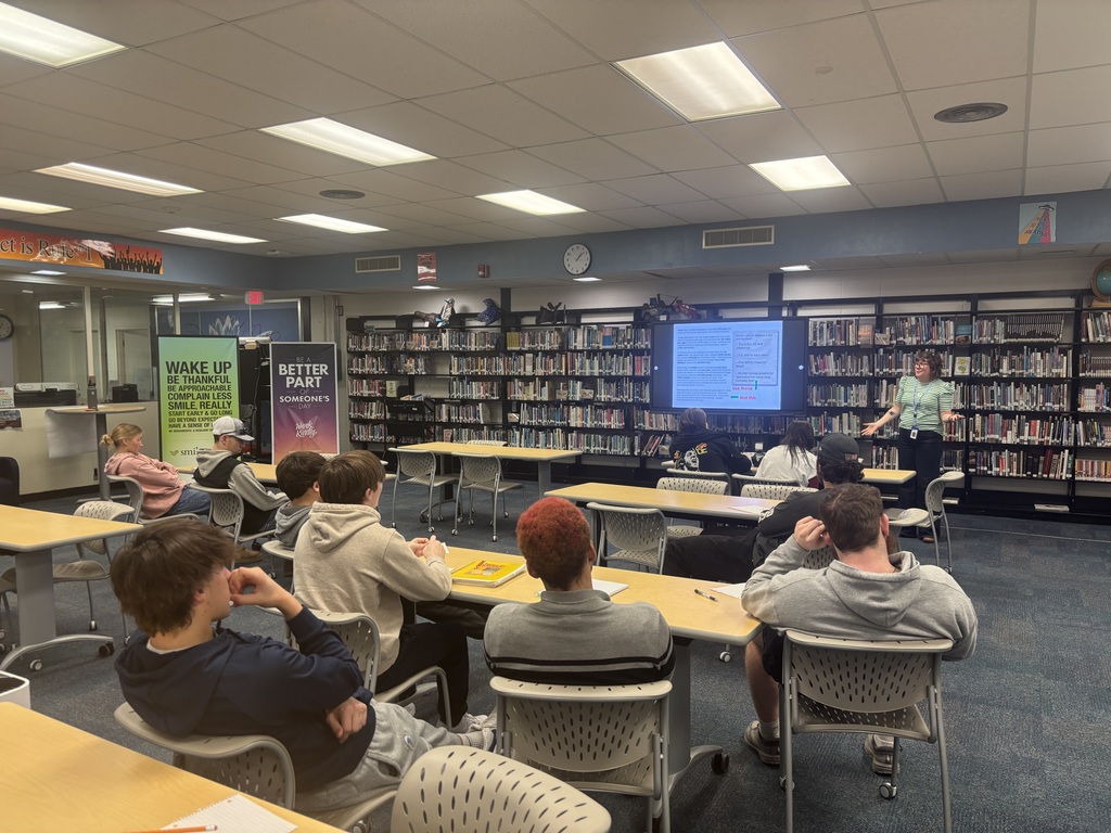 Students listening to Mrs. Knuffman present. 