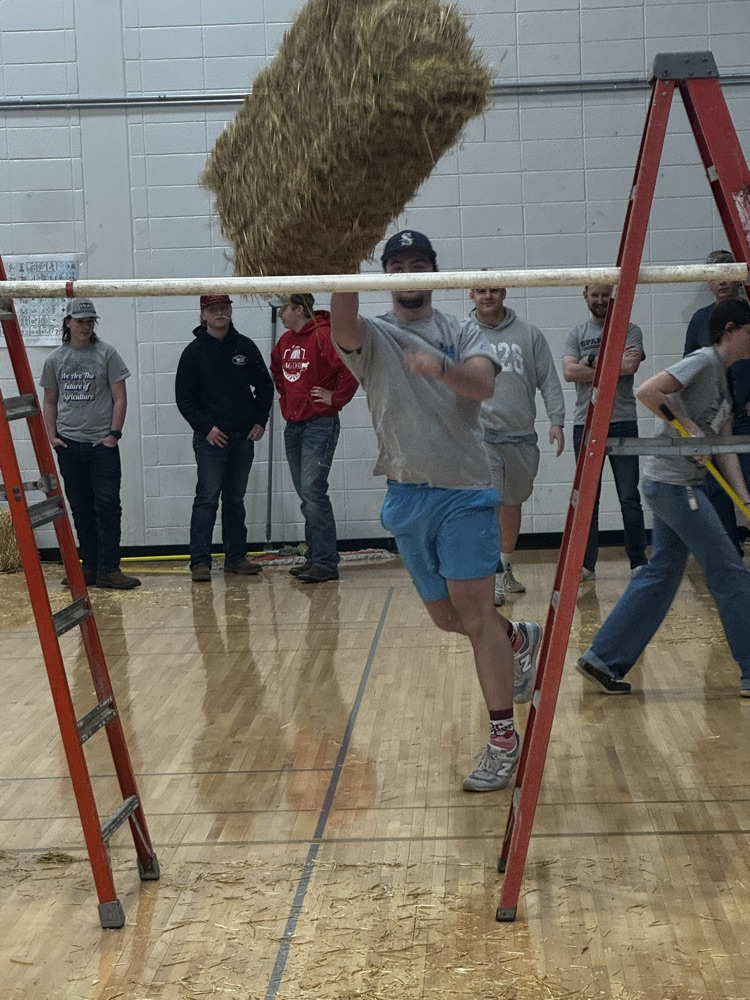 Straw bale toss  