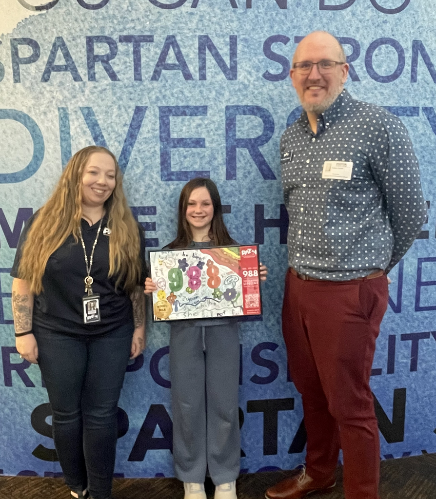 Lorelei with her winning poster and PATH employees, Brittany Baumman and Dr. Adam Carter