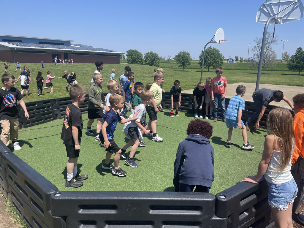 Students enjoying a game of Gaga Ball.