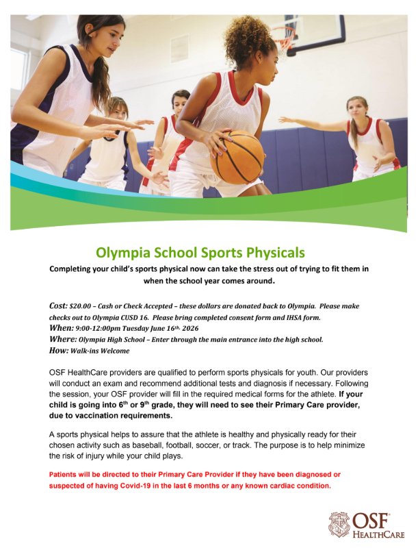Olympia to Offer Sports Physicals