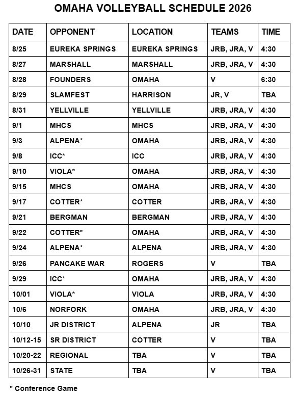 26/27 Volleyball Schedule