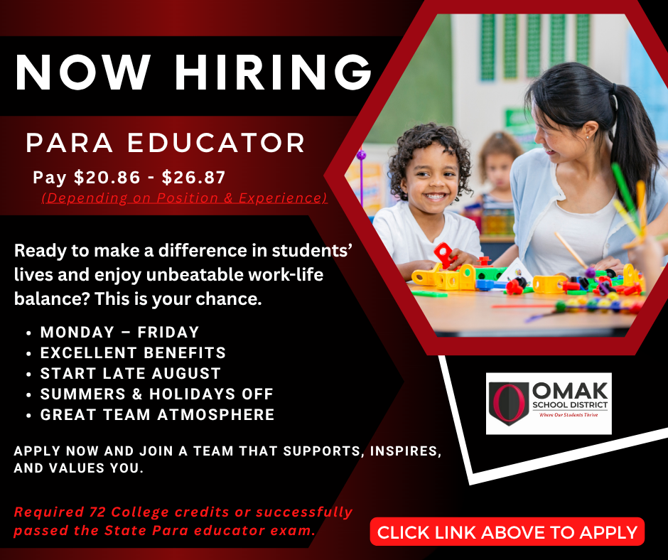 Now Hiring Para Educator