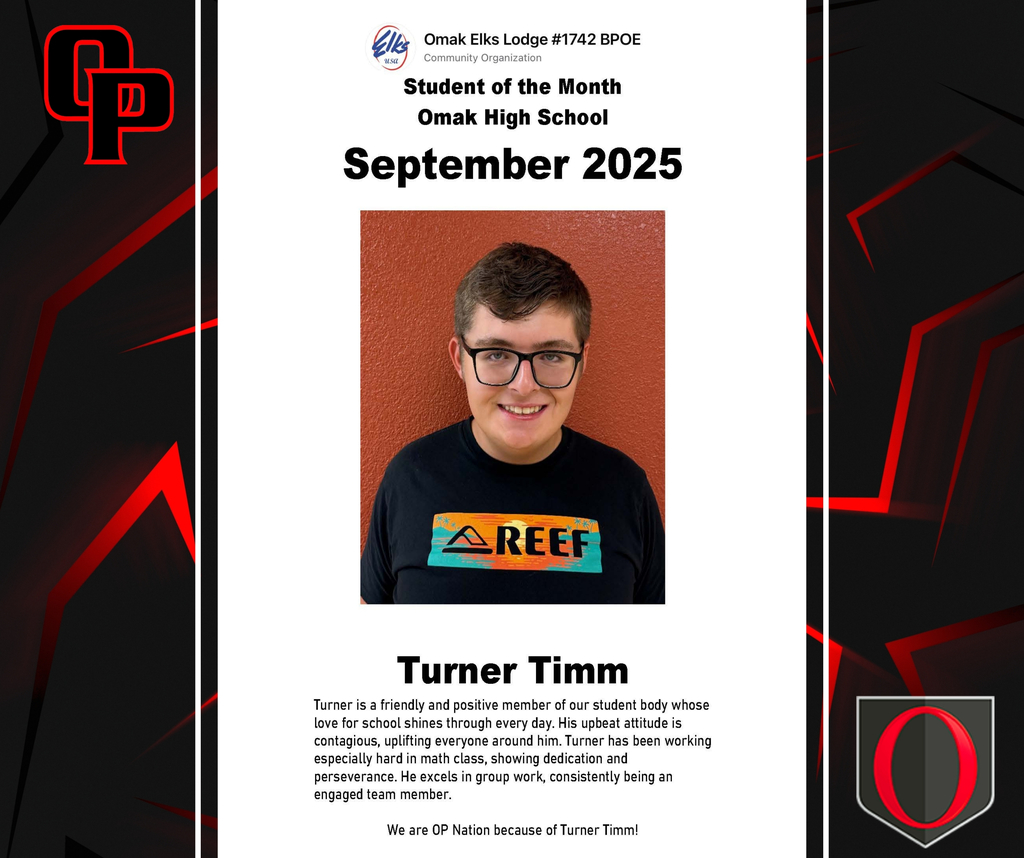 Student of the Month -  Turner Timm