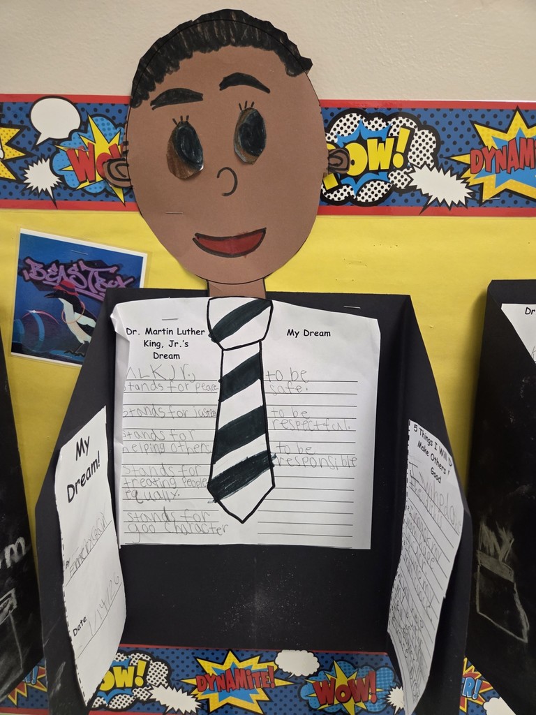 Ms. Adams's 2nd grade class made tri-fold posters and used their writing skills to honor Martin Luther King Jr.'s legacy.