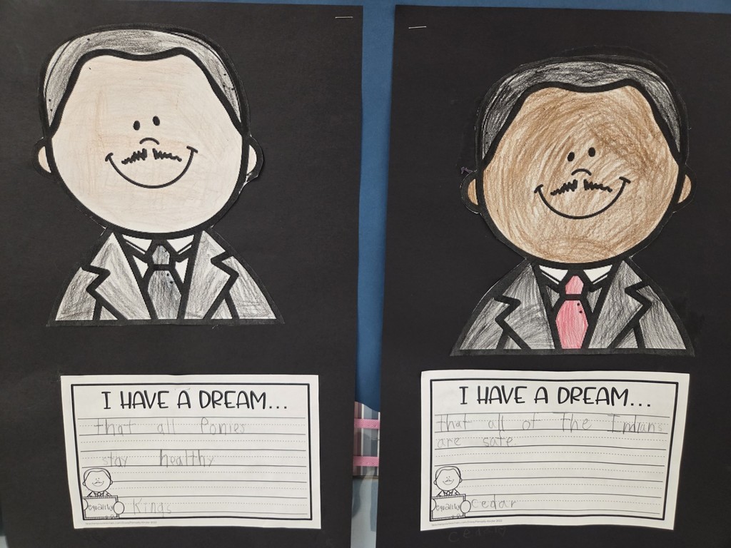 !st grade students in Ms. Palmer's class write about what they dream of after Martin Luther King Jr.'s "I have a dream..." statement.