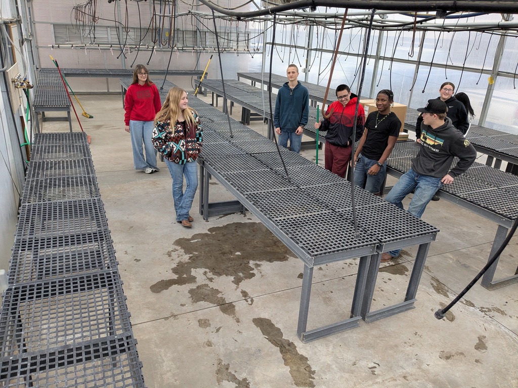 Students are tired of cleaning and sanitizing the greenhouse and ready to start planting.
