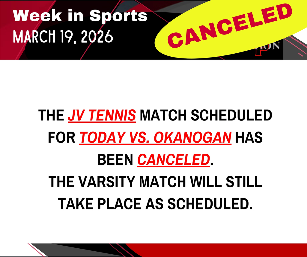 The JV tennis match scheduled for today vs. Okanogan has been canceled.  The varsity match will still take place as scheduled.