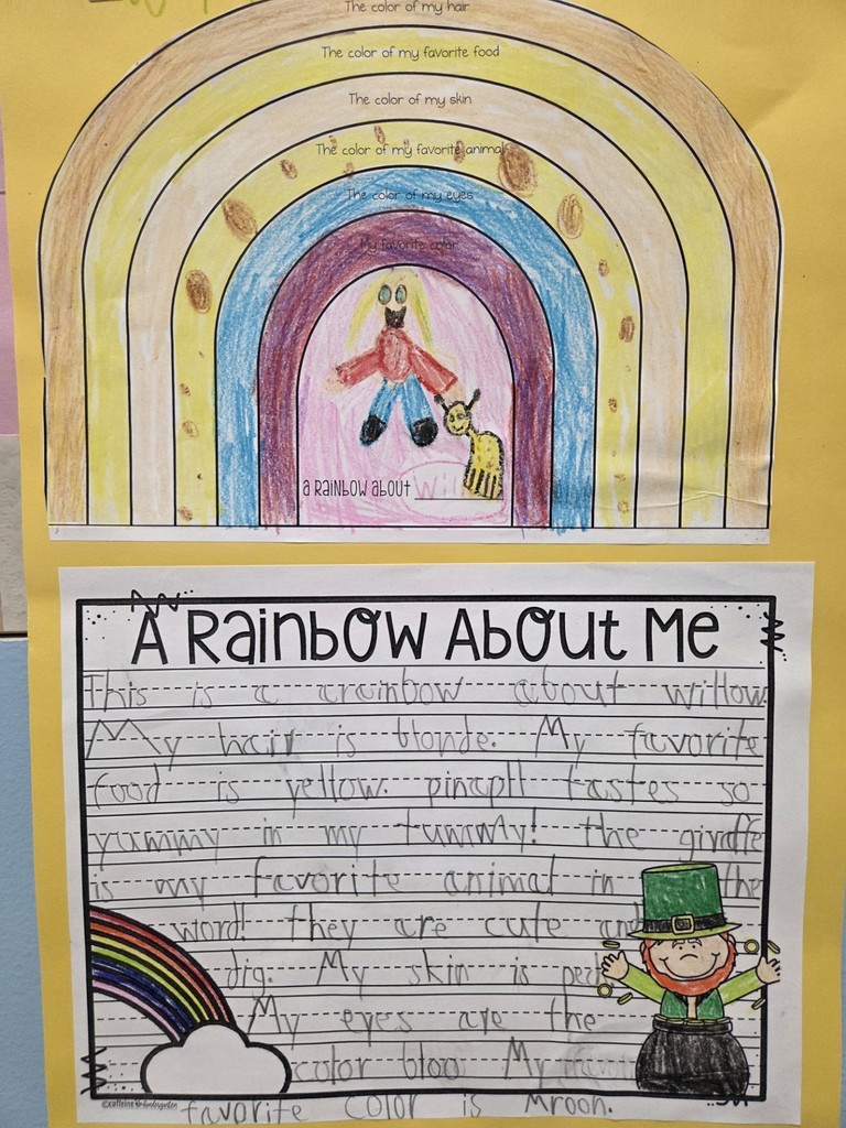 "A Rainbow About Me" project lets students talk about themselves while practicing their writing skills at North Elementary.