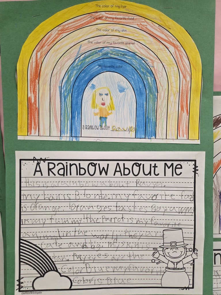 A rainbow about me written by a student.