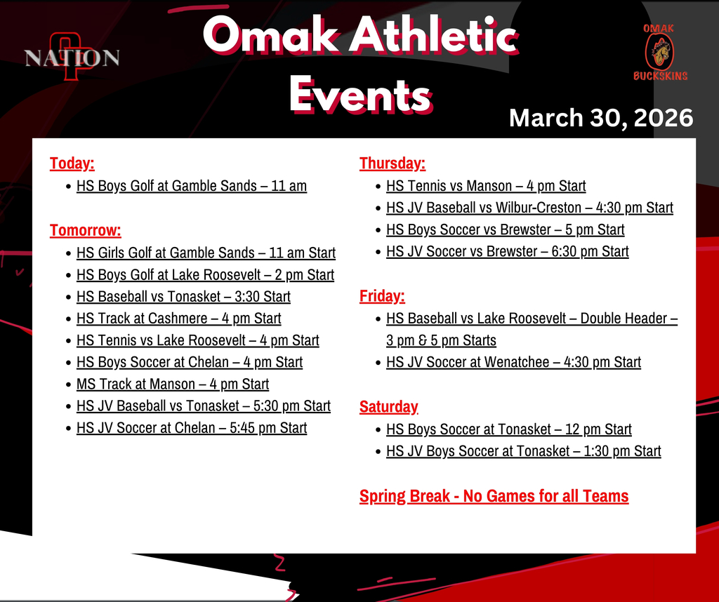 Athletic Events, March 30, 2026