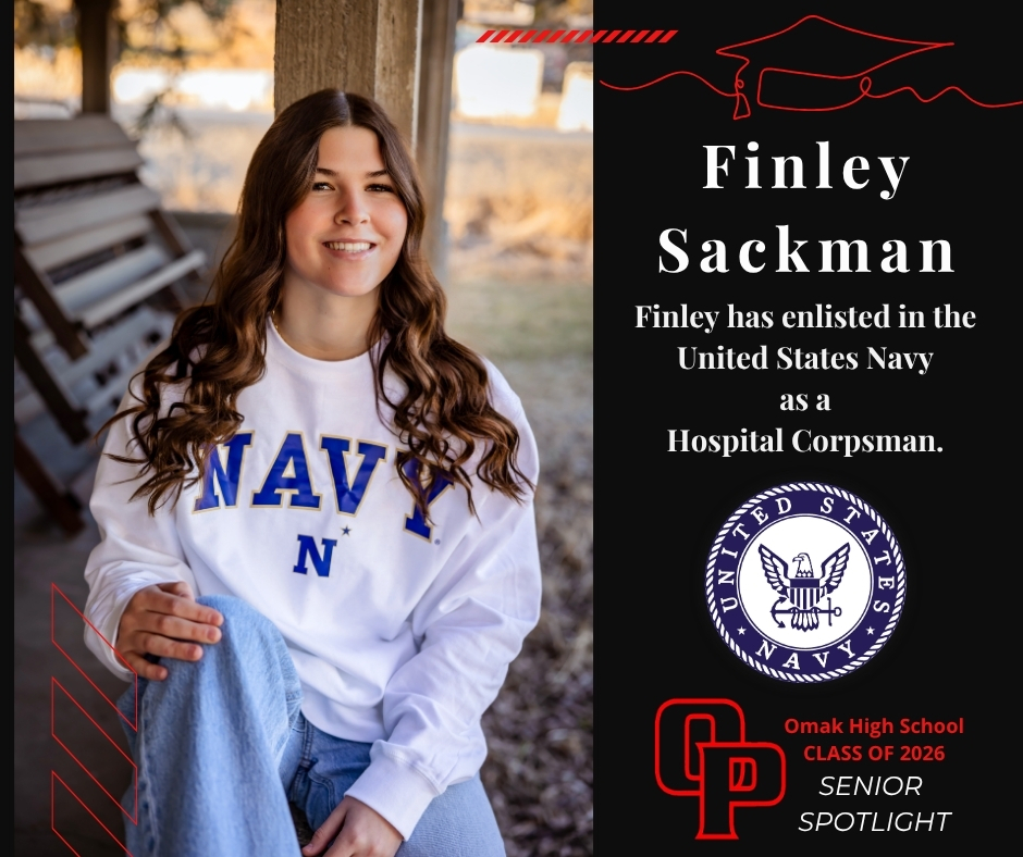 Omak 2026 Senior Spotlight - Finley Sackman Congratulations!