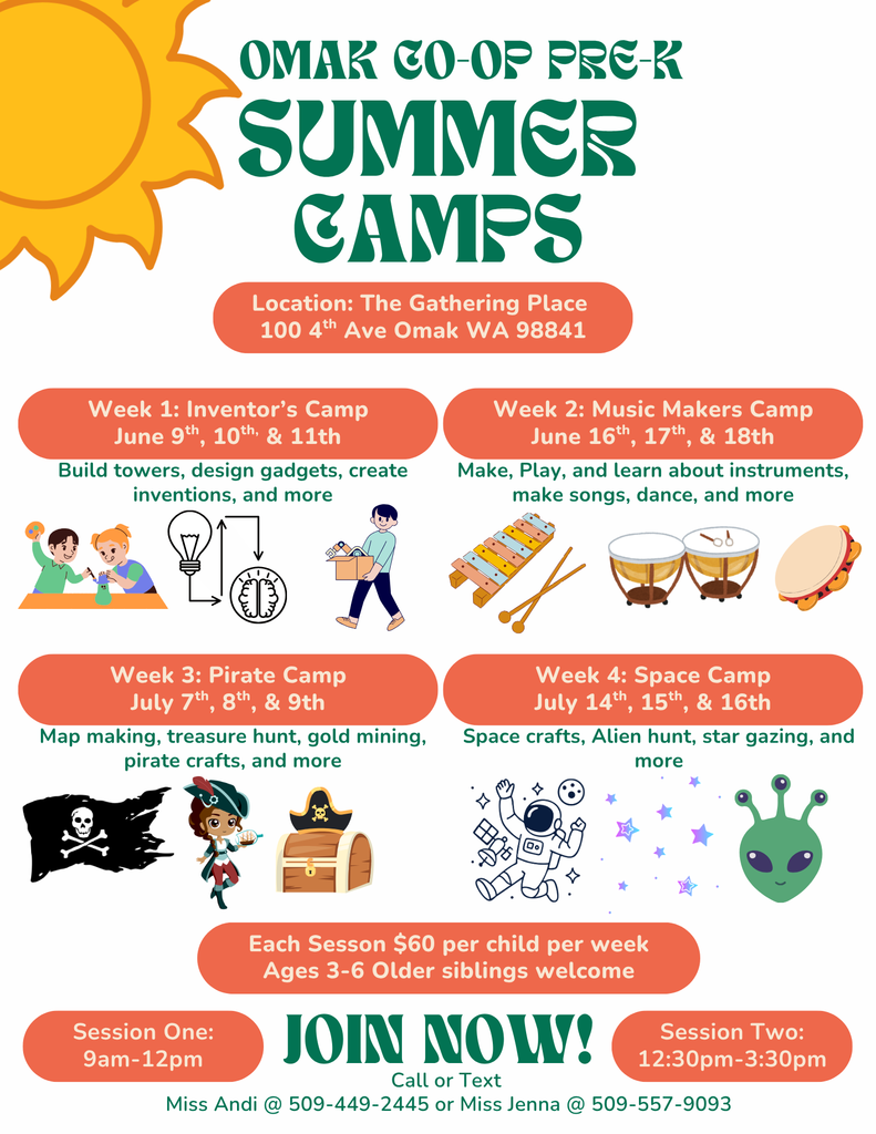 Omak CO-OP Pre-K Summer Camp