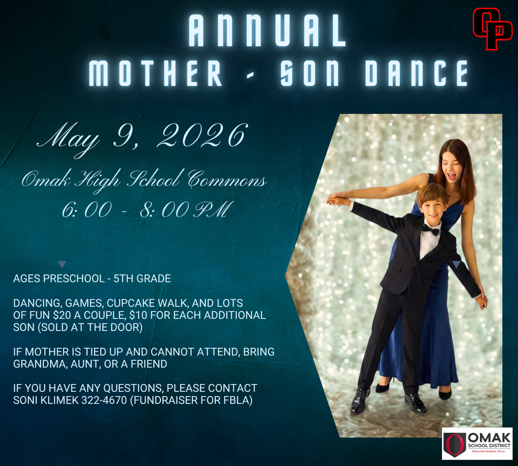 Mother & Son Dance, May 9, 2026 @ 6:00 pm