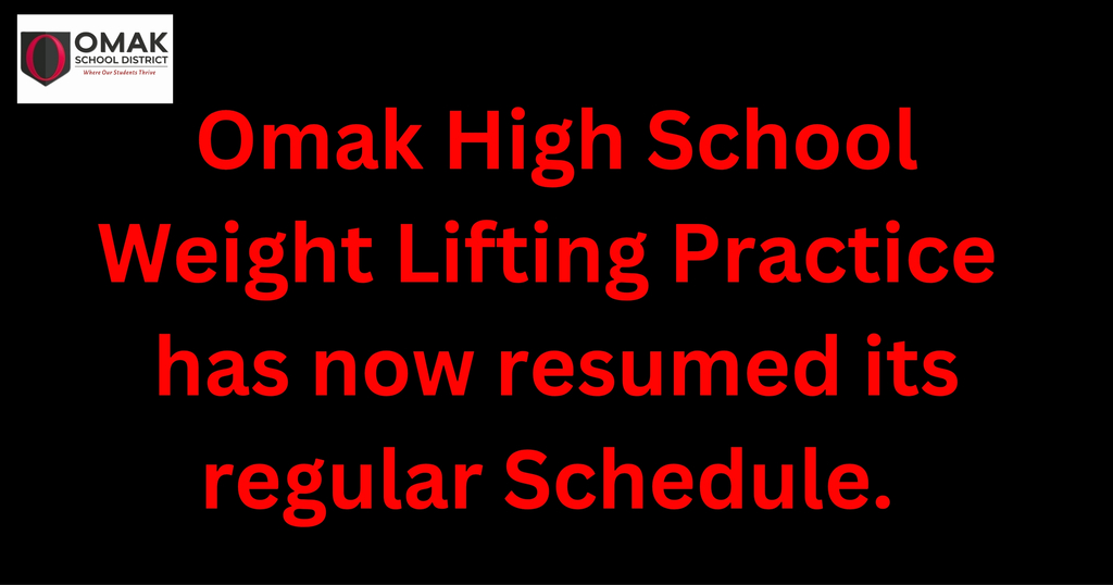 Weight Lifting Practice has resumed its regular schedule.
