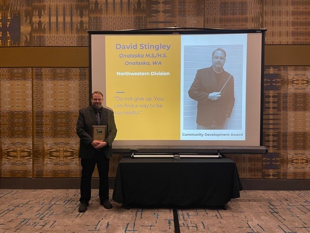 Mr. David Stingley accepting  his award