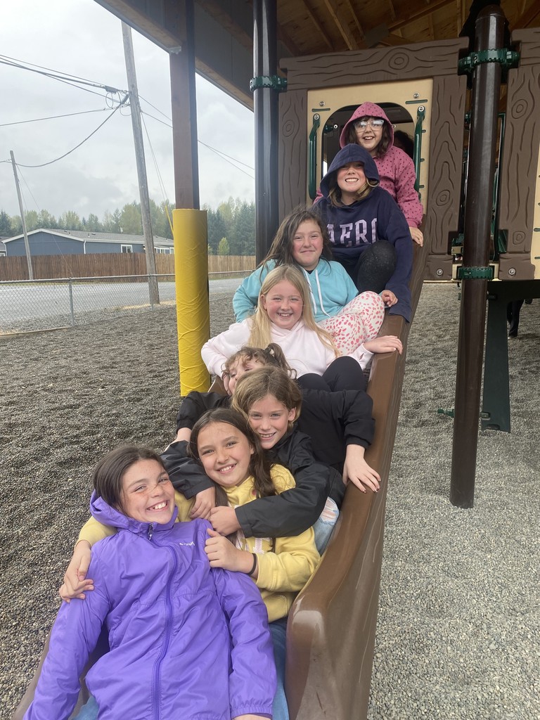 Students on slide