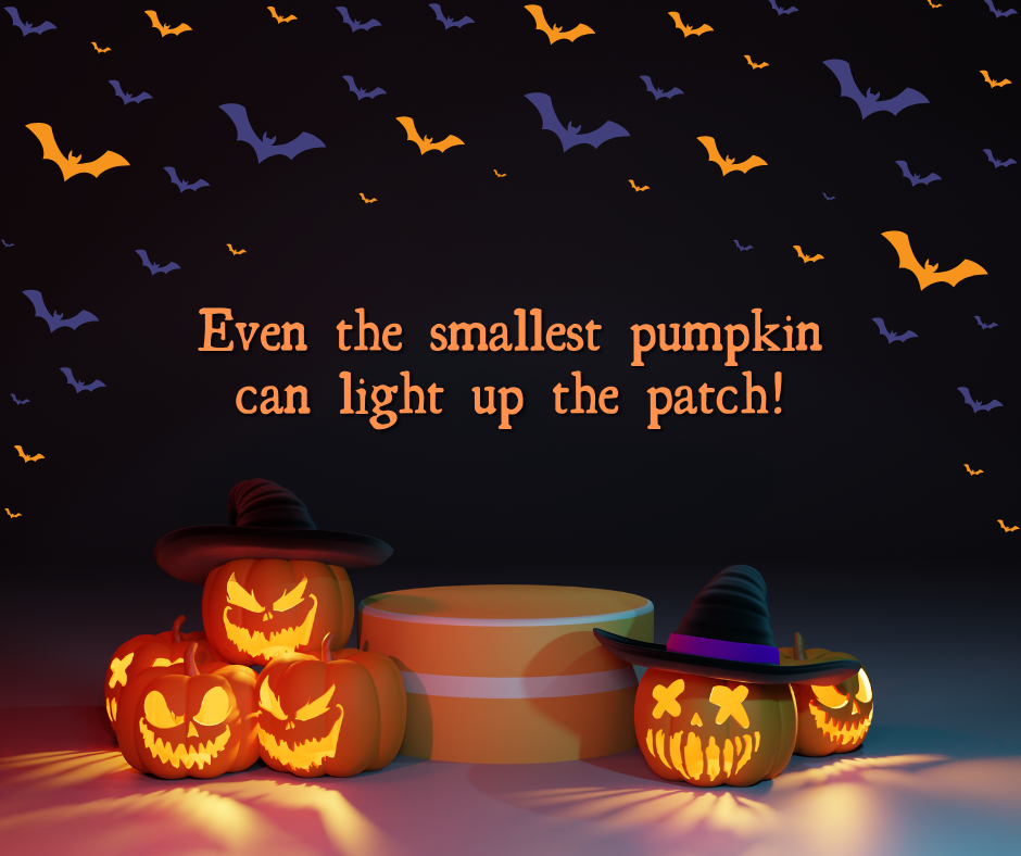 Even the smallest pumpkin can light up the patch!
