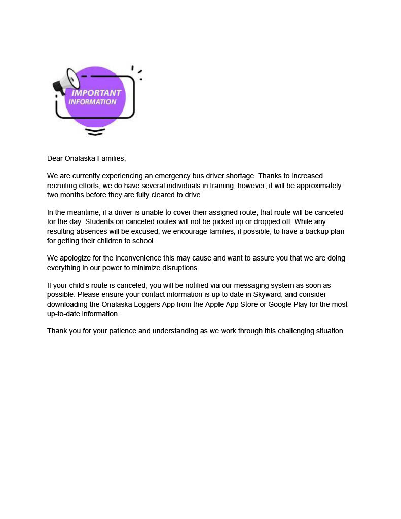 Flyer For route cancelation