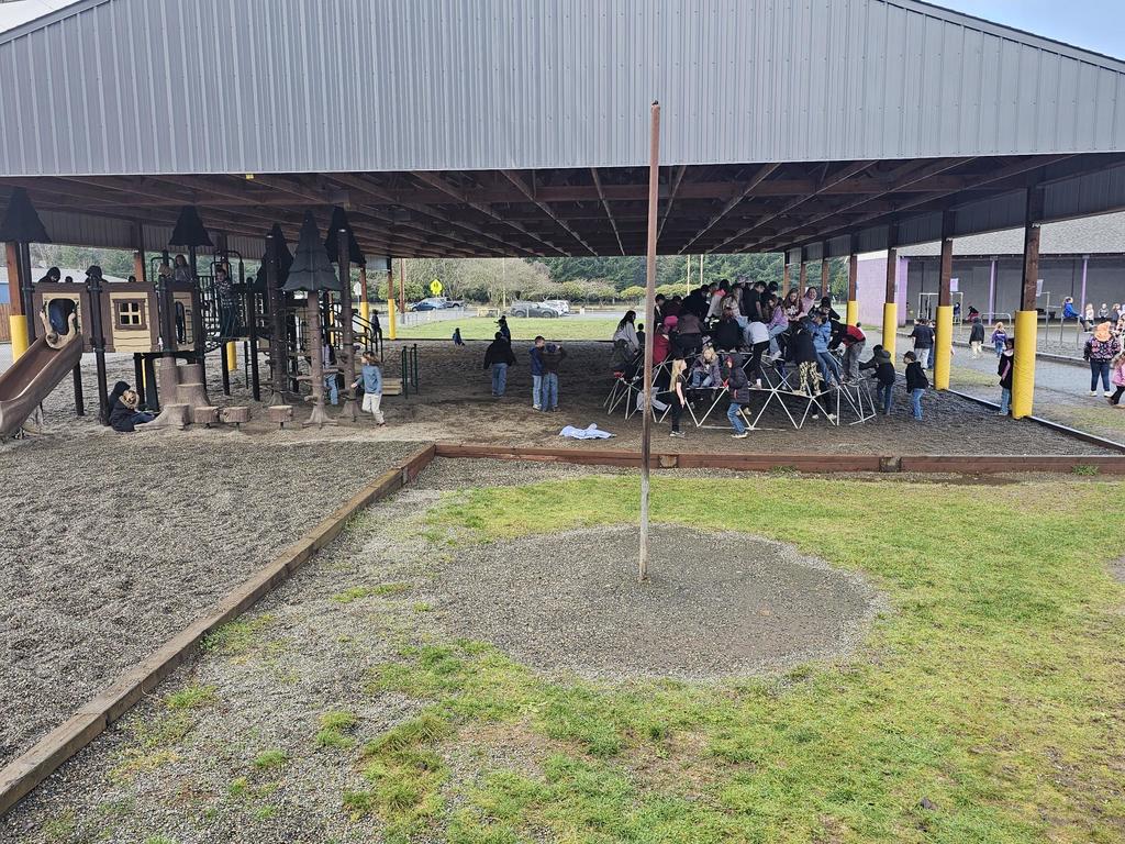 Climbing Geo Dome under the play shed on 3/5 playground