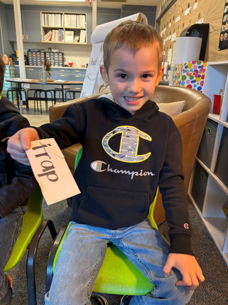 kindergartener caught a trap