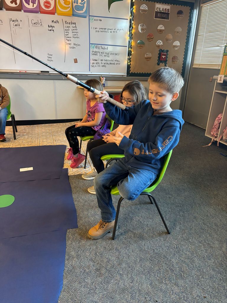Kindergartener fishing