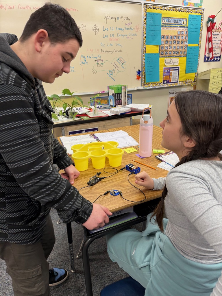 Middle school students working through their experiment