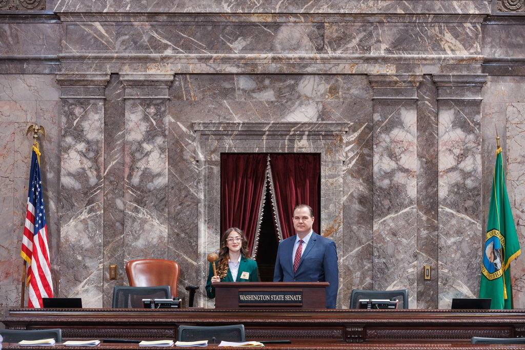 Emilyann Pannuk and Senator John Braun