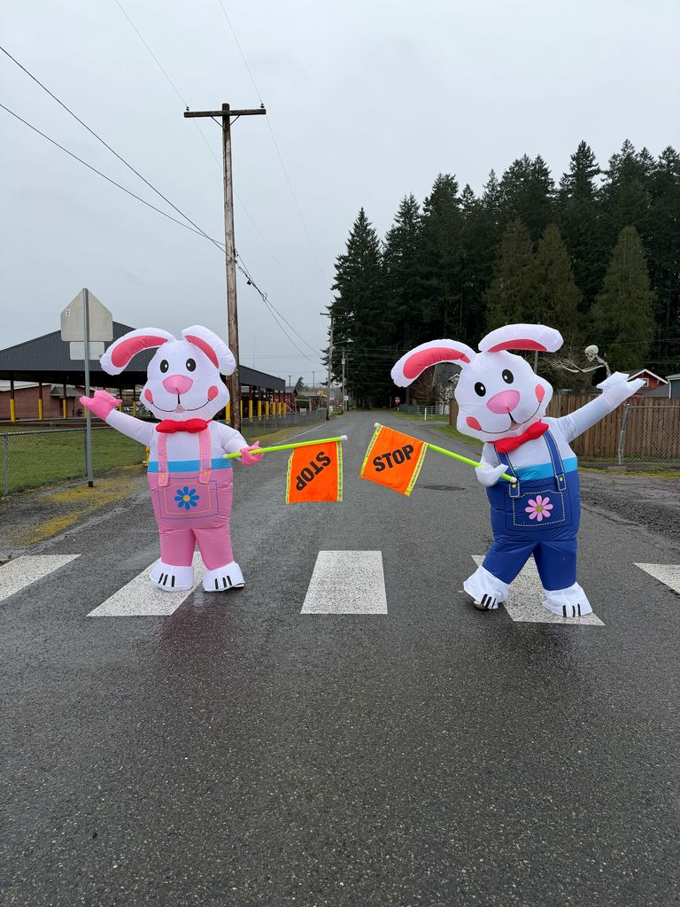 Easter bunnies helped out with safety patrol duties