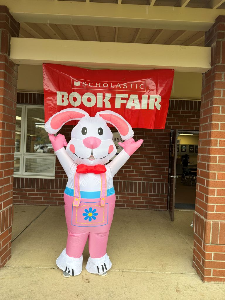 easter bunny wants to remind everyone that the bookfair is going on this week even during conferences