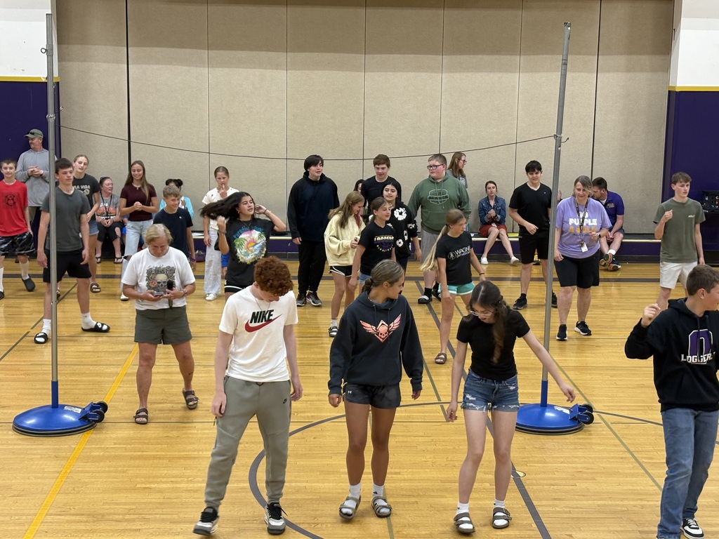 Middle school students dancing