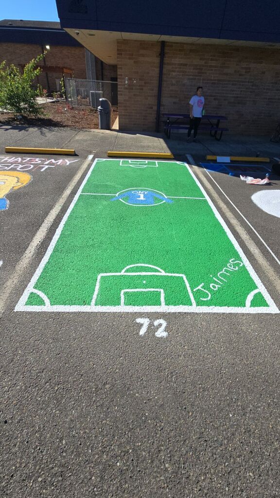 Parking spot painted