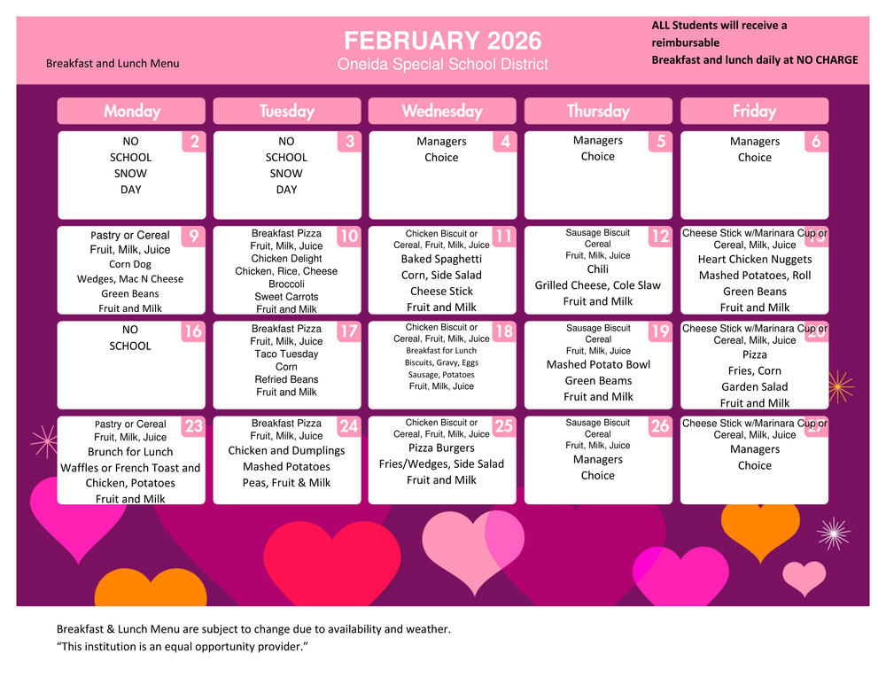 February Menu
