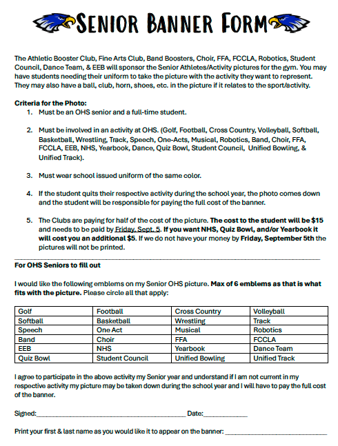 Senior Banner Form