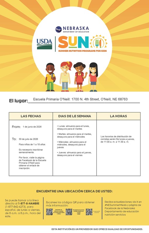 Summer Nutrition Program Poster in Spanish
