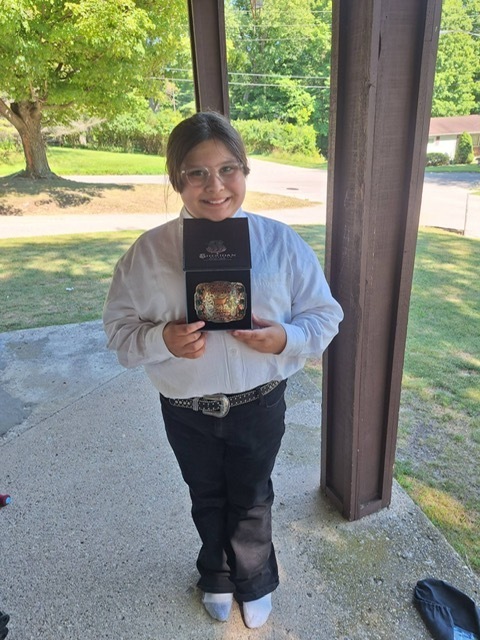 Fifth grader Bella Homan poses at the 2026 Manistee County Fair.